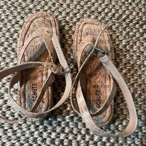 SCHUTZ Beige Cork Sandals